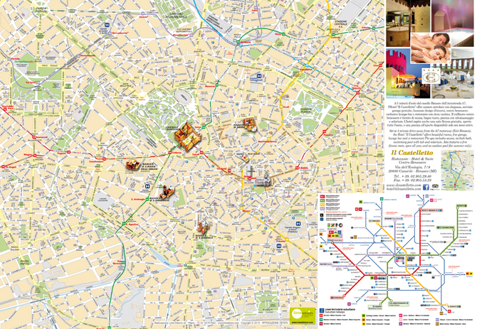 Mappa personalizzata di Milano per Hotel Il Castelletto di Binasco