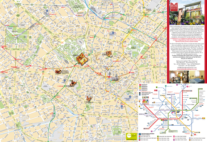 Mappa personalizzata di Milano per Bed and Breakfast Rho-Stazione